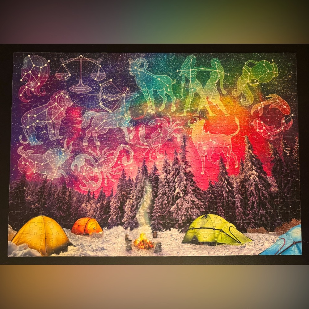 Puzzle attached to the ModPodge to decorate the wall